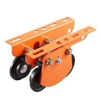 Carucior manual pentru palan, Capacitate 1000 kg, reglabil pentru latimea flansei grinzii in I de la 68 mm la 110 mm, roti duble