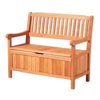 Banca de exterior cu dulap depozitare, Lemn brad, Maro, max 325 kg, 985 × 407 × 255 mm