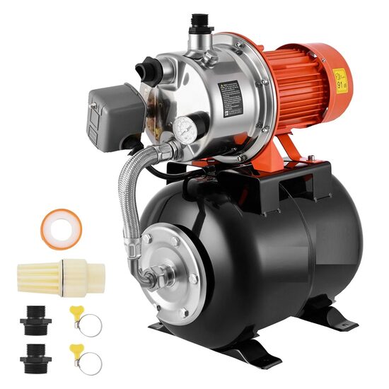 Hidrofor cu cap pompa inox, 1176 W, 1.4-2.8 Bar, 5000 l/h, Inaltime max 49 m, Adancime 8 m, IPX4
