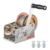 Troliu manual cu manivela, cablu otel, Lungime 10 m, max 1588 kg, 2 x viteze, clichet