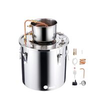 Cazan pentru distilat alcool, Inox/Cupru, Capacitate 30 l, manometru, termometru, pompa apa