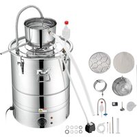 Cazan pentru distilat alcool, Inox, Capacitate 50 l, manometru, termometru, pompa apa, distilare electrica integrata 1800 W