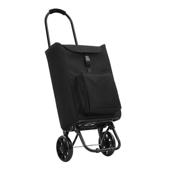 Carucior pentru cumparaturi pliabil cu 2 roti mari, geanta detasabila, maner telescopic 150-190 cm, max 35 kg, 5 x buzunare