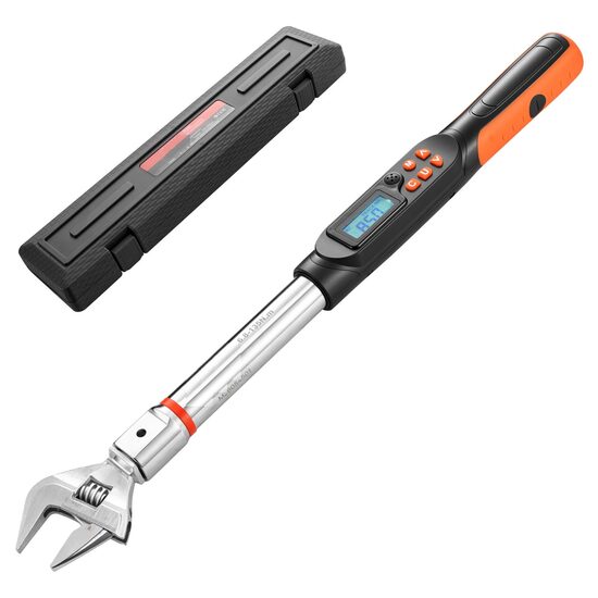 Cheie dinamometrica digitala cu deschidere reglabila a falcii 0-38 mm,  precizie ±2%, Cuplu 6.8-135 Nm
