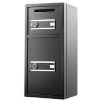 Seif electronic cu usa dubla, 4 x cheie si cifru, Tastatura electronica, Negru, fanta depozitare usoara
