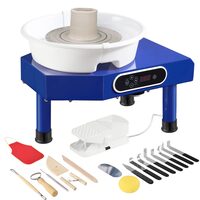 Roata de olarit electrica,  Diametru platan 25 cm, viteza 60-300 rpm, Albastru, 2 x sensuri, motor fara perii, Kit accesorii, 350 W