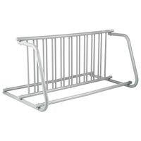 Suport pentru 10 x biciclete, orizontal, Argintiu, Otel, Lungime 1.6 m, Exterior