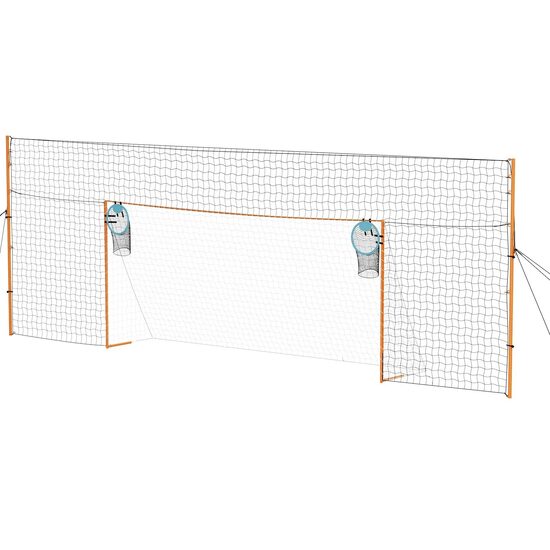 Poarta de antrenament fotbal, 2 x cosuri tinta, 4.84 x 2.12 m, stalpi otel si plasa