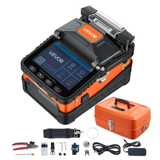 Aparat lipit fibra optica, 6 motoare, Bluetooth, Suport fibra 3 in 1, Ecran tactil 5 inch, sudura rapida 8 s, acumulator 5.2 Ah