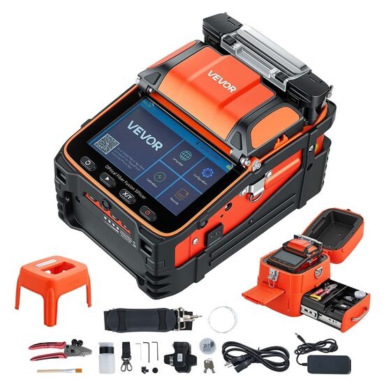 Aparat lipit fibra optica, 6 motoare, Bluetooth, Suport fibra 3 in 1, Ecran tactil 5 inch, sudura rapida 5 s, acumulator 7.8 Ah