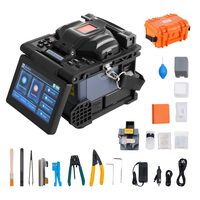 Kit Aparat lipit fibra optica, 6 motoare, Suport fibra 3 in 1, Ecran tactil 5 inch, sudura rapida 6 s, acumulator 7.8 Ah, Aliniere miez