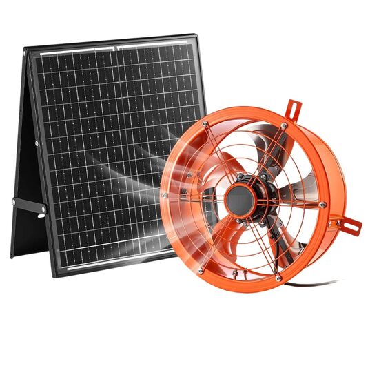 Ventilator solar pentru mansarda, 300 mm diametru, debit 1529,1 m³ / h, Otel
