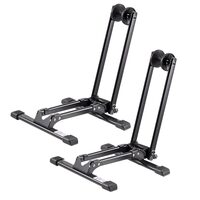 Set 2 x Suport pliabil pentru mountain bike, compatibil cu diametrele roților de 508-737 mm, Otel, Negru