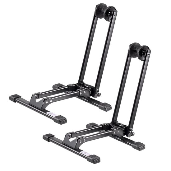 Set 2 x Suport pliabil pentru mountain bike, compatibil cu diametrele roților de 508-737 mm, Otel, Negru