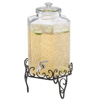 Dozator bauturi, Capacitate 10 l, Sticla, robinet inox anti-picurare, suport