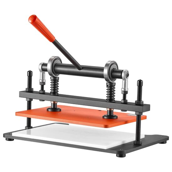 Dispozitiv manual de taiat si embosat piele, 360 ​​x 260 mm, Presiune 1.5 Tone, Cursa 12 mm, Arbore dublu de ghidare