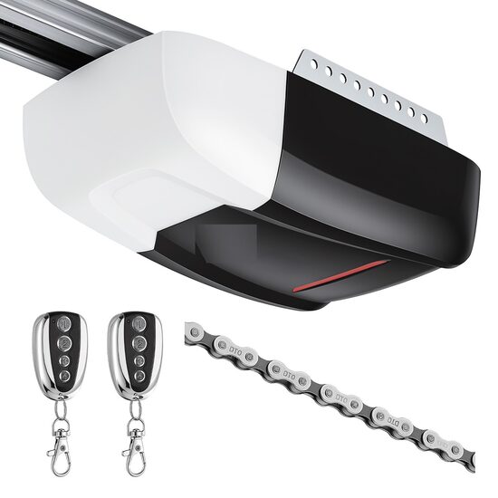 Kit automatizare usi garaj, Forta tractiune 800 N, max 80 kg, sina cu 4 sectiuni, 2 x Telecomenzi, actionare lant