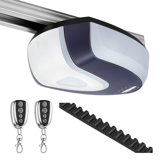 Kit automatizare usi garaj, Forta tractiune 600 N, max 60 kg, sina cu 4 sectiuni, 2 x Telecomenzi, actionare curea, led