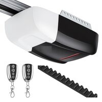 Kit automatizare usi garaj, Forta tractiune 1000 N, max 100 kg, sina cu 4 sectiuni, 2 x Telecomenzi, actionare cu curea, led
