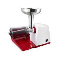 Masina electrica de stors rosii cu 4 x site  de 1 mm, 1.5 mm, 3 mm si 6 mm, capacitate 40kg/h, motor cu inductie 150 W, Alb