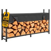 Suport pentru lemne, Otel carbon, max 1100 kg, Negru, 2440 x 355 x 1230 mm, Husa impermeabila