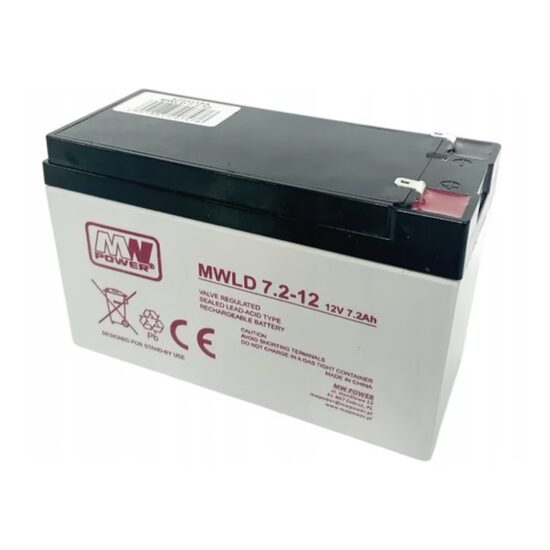 Acumulator stationar pentru UPS-uri, Tehnologie AGM VRLA 12 V, 7.2 Ah, fara intretinere, complet etansa