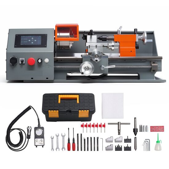 Strung pentru metal 1100 W, 14 filete metrice si 10 filete imperiale, 220 x 400 mm, Viteza max ax 2500 rpm