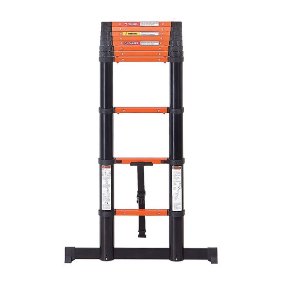 Scara telescopica 380 cm, 13 x Trepte antiderapante, Aluminiu, max 150 kg
