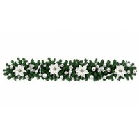 Ghirlanda de Craciun, Lungime 200 cm, Verde cu decoratiuni de culoare alba/argintiu