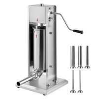 Masina manuala de umplut carnati, Inox, 5 l capacitate, 5 x tuburi, 2 x viteze rapid si lent, Verticala