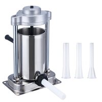 Masina manuala de umplut carnati, Inox, 2 l capacitate, 3 x tuburi, 1 x viteze, Verticala