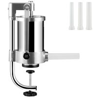 Masina manuala de umplut carnati, Inox, 1.5 l capacitate, 3 x tuburi, 1 x viteze, Verticala