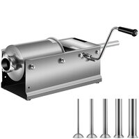 Masina manuala de umplut carnati, Inox, Orizontala, 2 x viteze rapid si lent, 5 x tuburi din otel inoxidabil, capacitate 3 l
