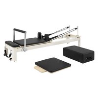 Aparat pilates, cadru Aluminiu, 2.3 m, max 181 kg, Sistem rezistenta 5 x arcuri, Role cu rulmenti dubli, sine inox