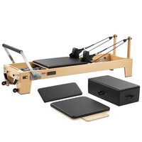Aparat pilates, cadru lemn artar, 2.4 m, max 181 kg, Sistem rezistenta 6 x arcuri, rulmenti dubli, Tetiera 3 pozitii