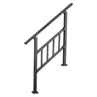 Balustrada pentru 2-3 trepte, Otel, Negru, Kit instalare, Unghi reglabil 0–45°, max 100 kg