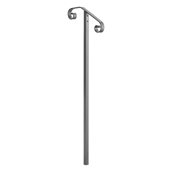 Balustrada pentru 1-2 x trepte, Otel, Negru, Kit instalare, max 100 kg