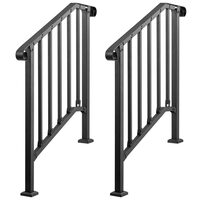 Set 2 x Balustrada pentru 2-3 x trepte, Otel, Negru, Kit instalare, Unghi reglabil 0–45°, max 100 kg