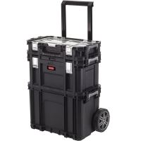 Ansamblu 3 cutii pentru scule Keter Connect Rolling, dimensiune 56.5x37.3x70 cm, cu 2 roti