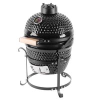 Grill Strend Pro Kamado, Ceramica si Inox, diametru 27 cm, Negru, 35x40.5x55 cm