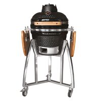 Grill Strend Pro Kamado, Ceramica si Inox, diametru 33.5 cm, inaltime gratar 73 cm, negru, 40x57x97.5 cm
