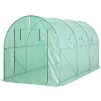 Sera pentru flori 350x200x200 cm, folie verde, ferestre si usa cu fermoar