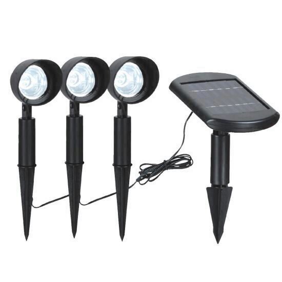 Set 3 lampi solare cu led, Magic, IP 44, 6400 k, 9 x 0.06 W, lumina rece
