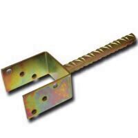Suport stalp tip U fixare in beton, cu tija, Strend Pro MA2759, 100 mm, Zn