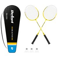 Set badminton, 2 rachete si 3 fluturasi, 66 x 20.5 cm, husa cu curea reglabila