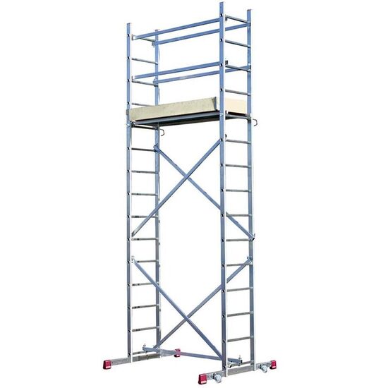 Schela mobila din aluminiu, capacitate max 150 kg, Inaltime de lucru 5 m