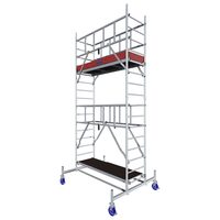Schela mobila din aluminiu, capacitate max 200 kg, Inaltime de lucru 5.4 m, 2 platforme
