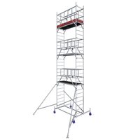 Schela mobila din aluminiu, capacitate max 240 kg, Inaltime de lucru 8.4 m, 3 platforme