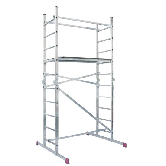 Schela articulata mobila din aluminiu, capacitate max 150 kg, Inaltime de lucru 3.9 m