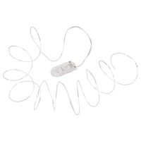 Instalatie luminoasa cu 20 mini led-uri, 2 x baterii CR2032, Lungime 1.9 m, Alb rece
